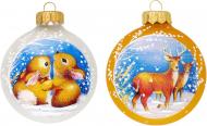 Набор елочных шаров с художественным рисунком d 80 мм 2 шт./уп.