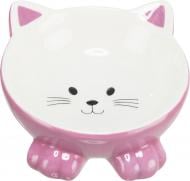 Миска Trixie для кошек Котик эргономичный керамический 0.15л d=14 см (24807)