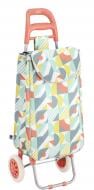 Тележка хозяйственная 33 л на колесах, оранжевый пластик, рисунок Абстракция