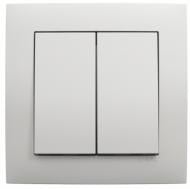 Вимикач двоклавішний Efapel Logus без підсвітки білий