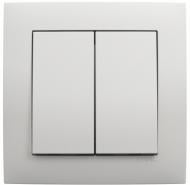 Выключатель проходной двухклавишный Efapel Logus без подсветки белый