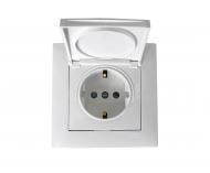 Розетка с заземлением Efapel Logus 2P+Z 16 А 250 В без шторок с крышкой белый