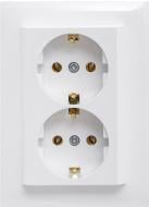 Розетка двойная с заземлением Efapel Logus 16 А 250 В без шторок белый