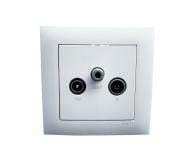 Розетка TV+R+SAT оконечная Efapel Logus белый