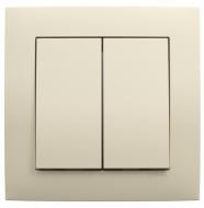 Выключатель проходной двухклавишный Efapel Logus без подсветки слоновая кость
