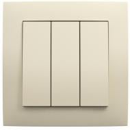 Выключатель трехклавишный Efapel Logus без подсветки слоновая кость