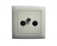 Розетка TV+R+SAT оконечная Efapel Logus слоновая кость