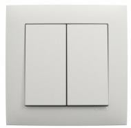 Выключатель двухклавишный Efapel Logus без подсветки белый 21061 TGE