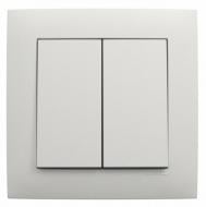 Выключатель проходной двухклавишный Efapel Logus без подсветки белый 21101 TGE