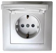 Розетка с заземлением Efapel Logus 2P+Z 16 А 250 В без шторок с крышкой белый 20634 TGE