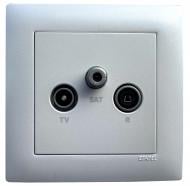 Розетка TV+R+SAT оконечная Efapel Logus белый 21543 TGE