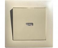 Выключатель одноклавишный Efapel Logus с подсветкой металлик перламутровый