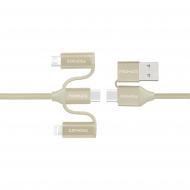 Кабель Promate PentaPower USB-C/USB to USB-C/microUSB/Lightning 1,2 м золотистый (pentapower.gold)