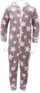 Кигуруми-пижама для девочек HW принт Звездочки р.122-128 коричневый/розовый 0347