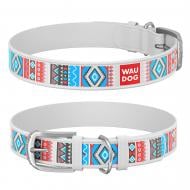 Ошейник WAUDOG Design с рисунком Этно 2х30-39 см белый
