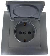Розетка с заземлением Efapel Logus 2P+Z 16 А 250 В без шторок с крышкой алюминий 20634 TAL
