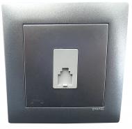 Розетка телефонная Efapel Logus RJ11 алюминий 21251 TAL