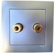 Розетка акустическая без заземления Efapel Logus IP20 металлик 21220 TAL