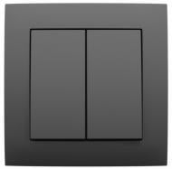 Выключатель двухклавишный Efapel Logus без подсветки графит 21061 TIS