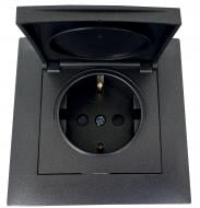 Розетка с заземлением Efapel Logus 2P+Z 16 А 250 В без шторок с крышкой графит 20634 TIS
