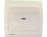Выключатель одноклавишный Siemens Iris с подсветкой кремовый 18505-L A