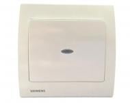 Выключатель проходной одноклавишный Siemens Iris с подсветкой кремовый 18506-L A