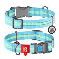 Нашийник WAUDOG Nylon світлонакопичувальний 2,5х31-49 см блакитний