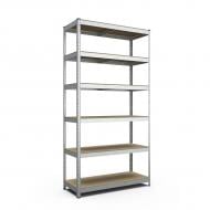 Стеллаж 2800x900x500 мм Меткас Стандарт серый ДСП полки 6 шт. цинкованный