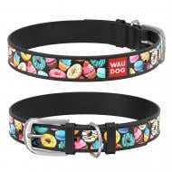 Ошейник WAUDOG Design с рисунком Пончики 2,5х38-49 см черный
