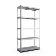 Стеллаж 2000x1000x600 мм Меткас Стандарт серый металл полки 5 шт. цинкованный