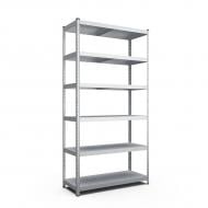 Стеллаж 2800x1000x500 мм Меткас Стандарт серый металл полки 6 шт. цинкованный