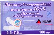 Пластир IGAR бактерицидний тип Прозорий на полімерній основі (поліуретан) 2,5 см х 7,6 см стерильні 100 шт.