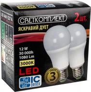 Лампа светодиодная Светкомплект 2 шт./уп. 12 Вт A60 матовая E27 220 В 3000 К