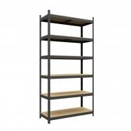 Стеллаж 2800x1000x500 мм Меткас Стандарт антрацит ДСП полки 6 шт. крашенный