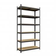 Стеллаж 2800x1200x400 мм Меткас Стандарт антрацит ДСП полки 6 шт. крашенный