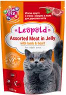 Корм Леопольд Асорті мясне з ягням та серцем в желе 100 г