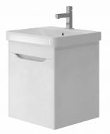 Тумба підвісна ЮВЕНТА Тумба Livorno-55 структурний білий з умивальником Luxury-55