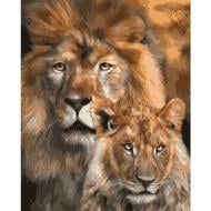 Картина по номерам Strateg Львы. Отец и сын VA-0876