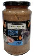 Консерва для взрослых котов Леопольд Premium беззерновой мясной деликатес птица с овощами 400 г