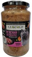 Консерва для взрослых кошек Леопольд Premium беззерновой мясной деликатес индейка с овощами 400 г
