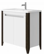 Тумба підлогова ЮВЕНТА Тумба Queen - 90 білий з умивальником Soft-90