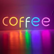 Неоновая вывеска ArtEco Light COFFEE 25 Вт 221x800 мм разноцветный (RGB)