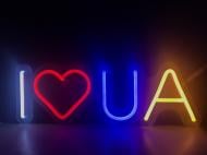 Неонова вивіска ArtEco Light Я люблю UA 12 Вт 170x500 мм різнокольоровий (RGB)