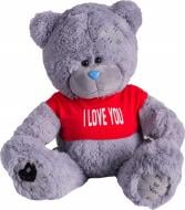 Мягкая игрушка Yarokuz Медведь с заплатками в футболке Me To You 70 см серый