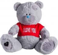 Мягкая игрушка Yarokuz Медведь с заплатками в футболке Me To You 100 см серый