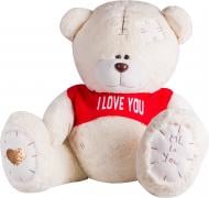 Мягкая игрушка Yarokuz Медведь с заплатками в футболке Me To You 160 см бежевый