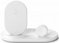 Беспроводное зарядное устройство Belkin 3-in-1 Wireless Pad/Stand/Apple Watch, white (WIZ001VFWH)