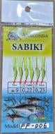Набор Anaconda Самодуры Sabiki FF 006 Желто-золотой люрекс 10 мм 6 шт.