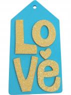 Декоративний елемент GoToArt Бірка Love 8 см блакитна 125447