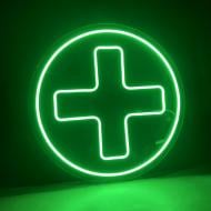 Неонова вивіска ArtEco Light Зелений хрест 30 Вт 500x500 мм зелений